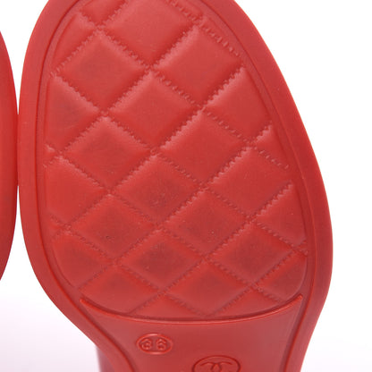 Chanel Rubber Camellia Rain Boots 36 Red 9 of 18
