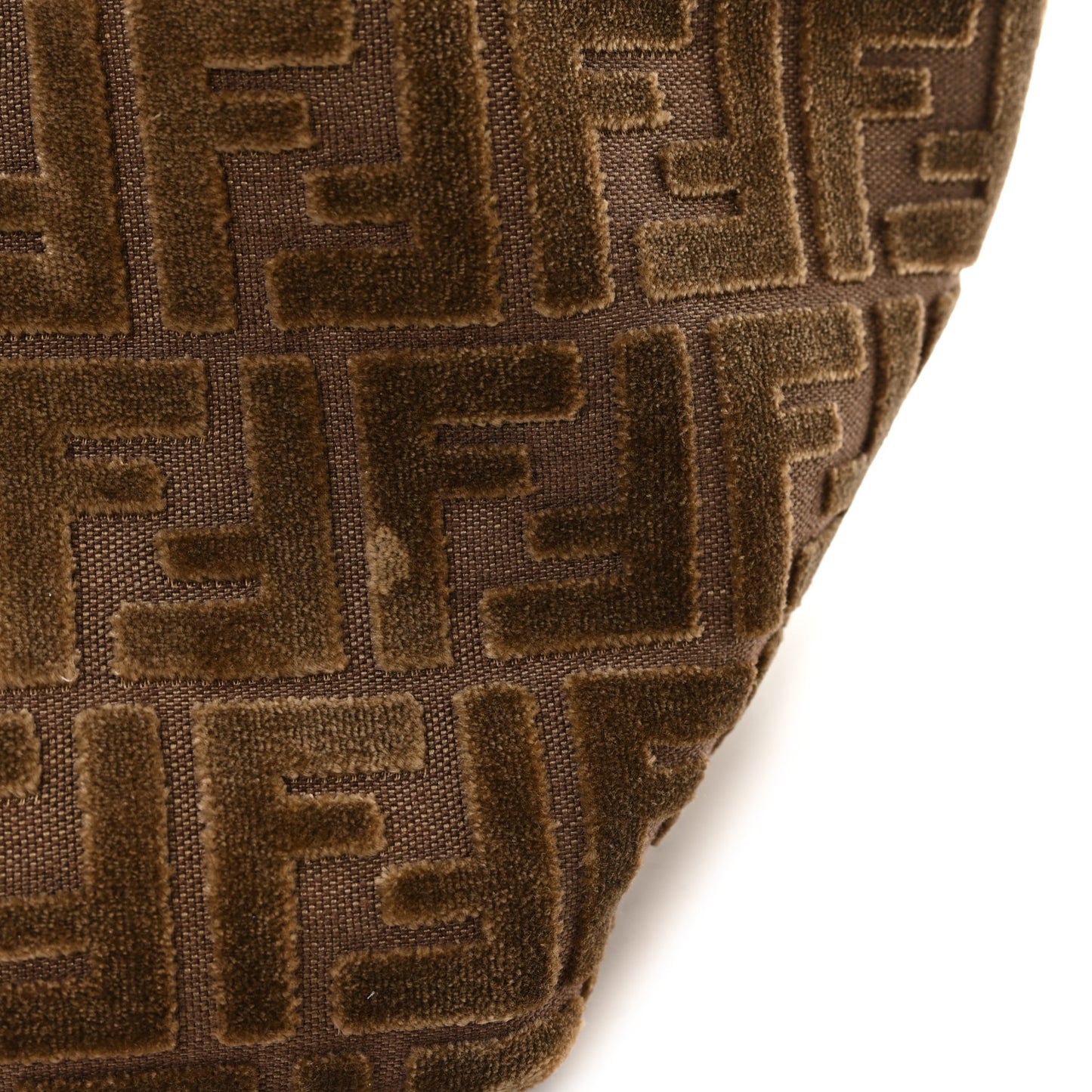 Velluto Jacquard Vitello Grace FF Large Reversible Shopping Tote Cappuccino Sand