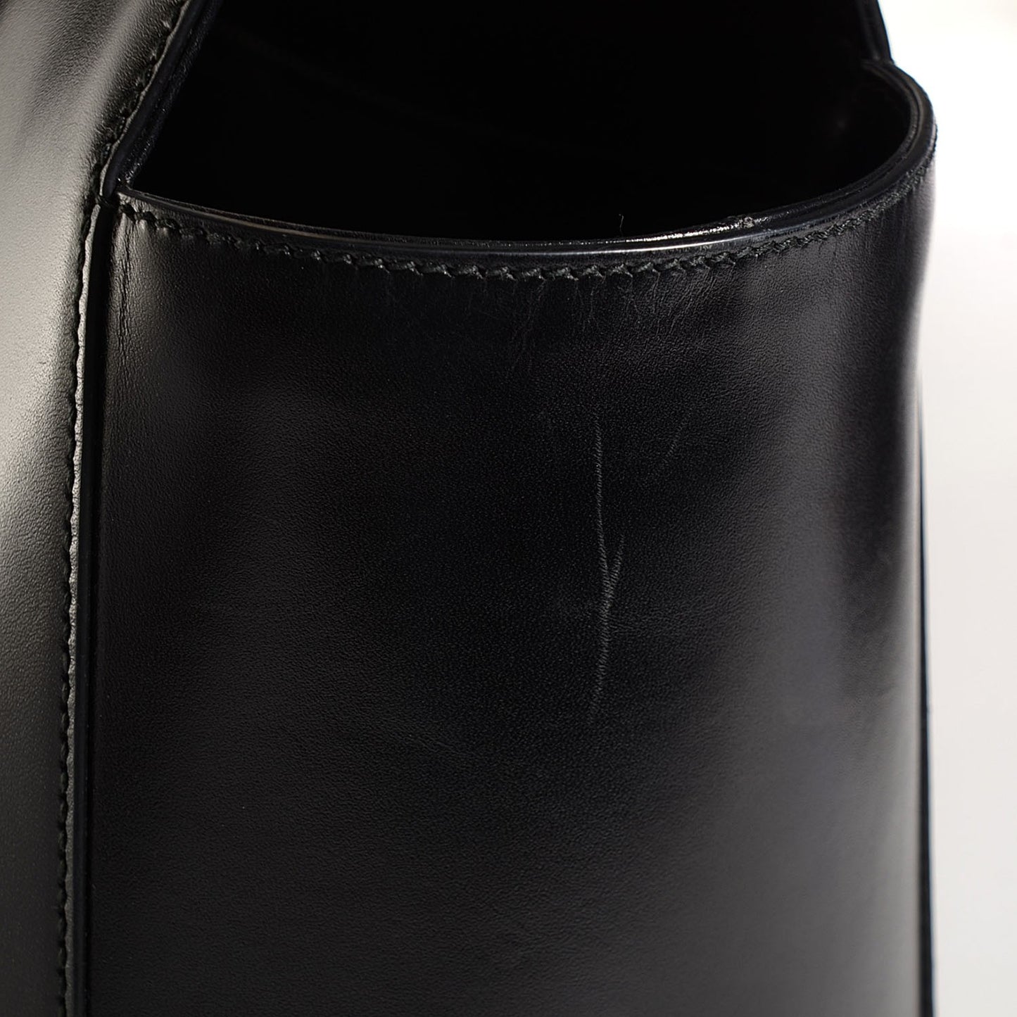 Calfskin Medium Lady Buckle Top Handle Bag Black