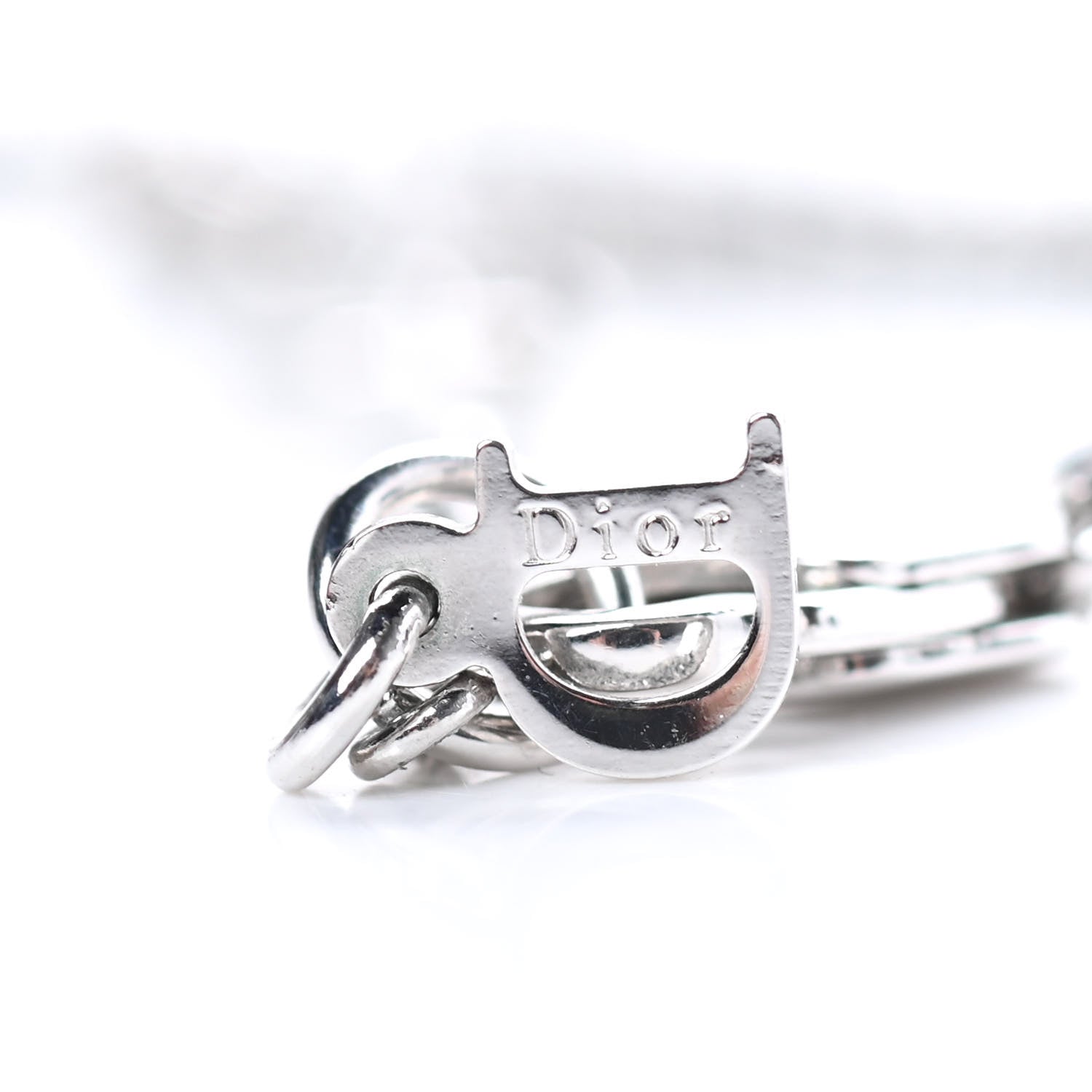 Christian Dior Metal Logo Necklace Silver 4 of 4