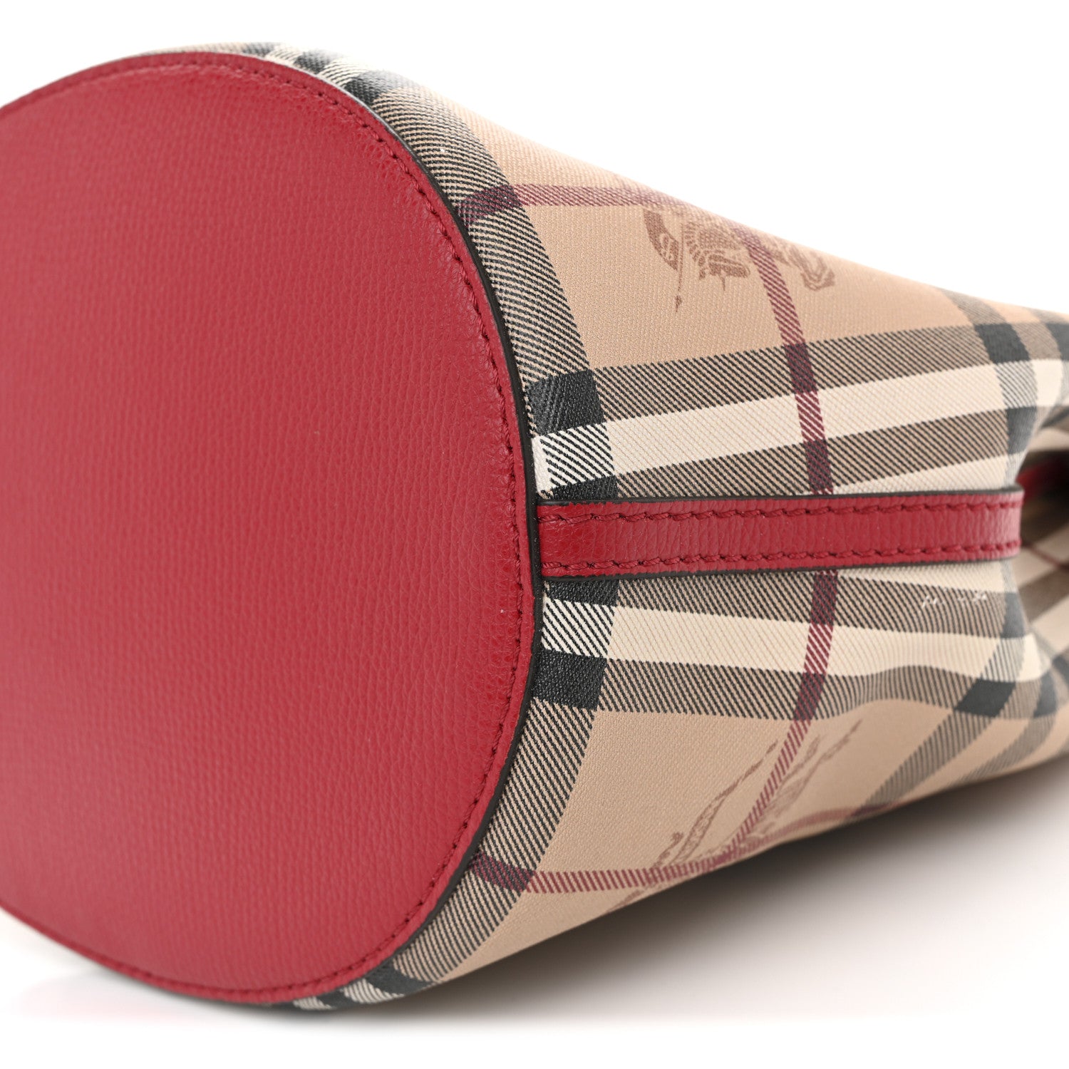 Burberry Haymarket Check Colours Small Lorne Bucket Crossbody Poppy Red 10 of 12