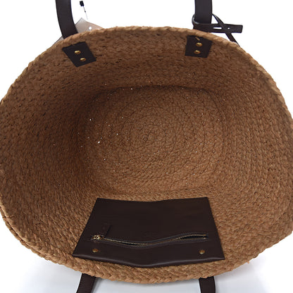 Saint Laurent Raffia Calfskin Medium Panier Tote 5 of 9