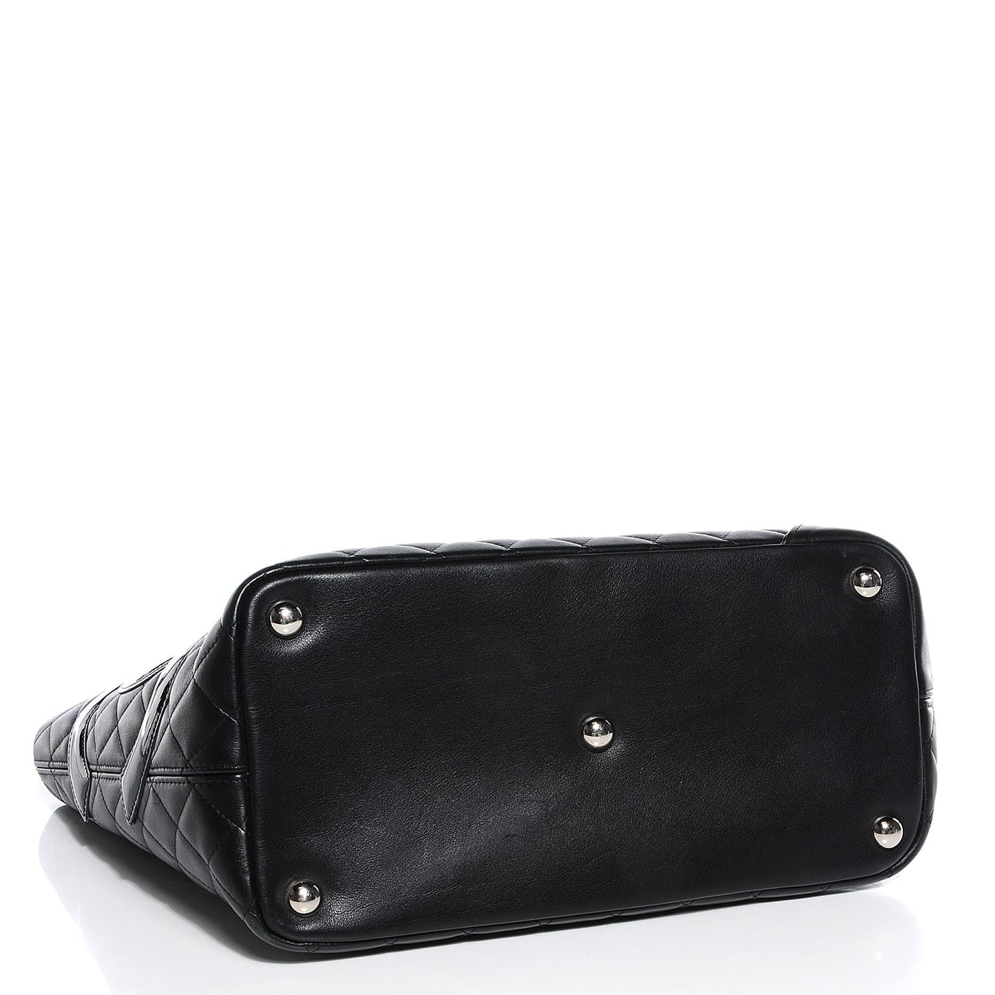 Calfskin Quilted Large Cambon Tote Black