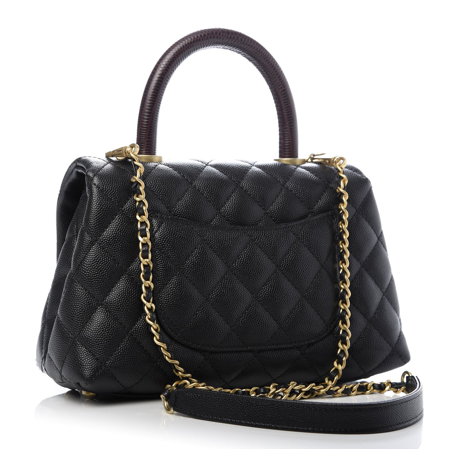 Chanel Caviar Lizard Embossed Quilted Mini Coco Handle Flap Black 2 of 9