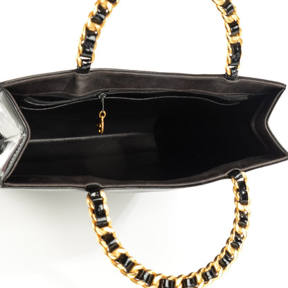 Chanel Patent Quilted Chain Handle Tote Black 5 of 8