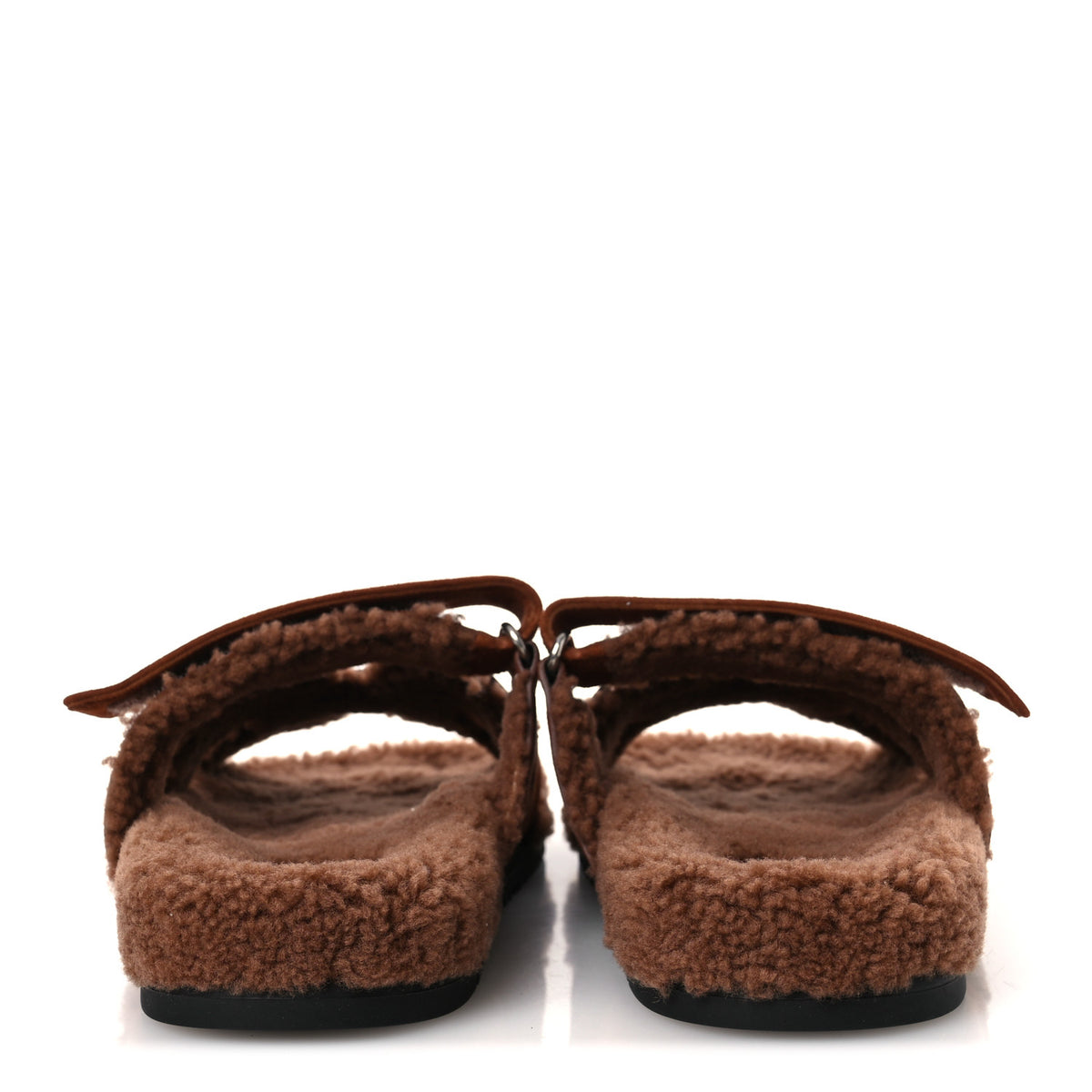 Suede Goatskin Shearling Womens Chypre Sandals 40 Gold