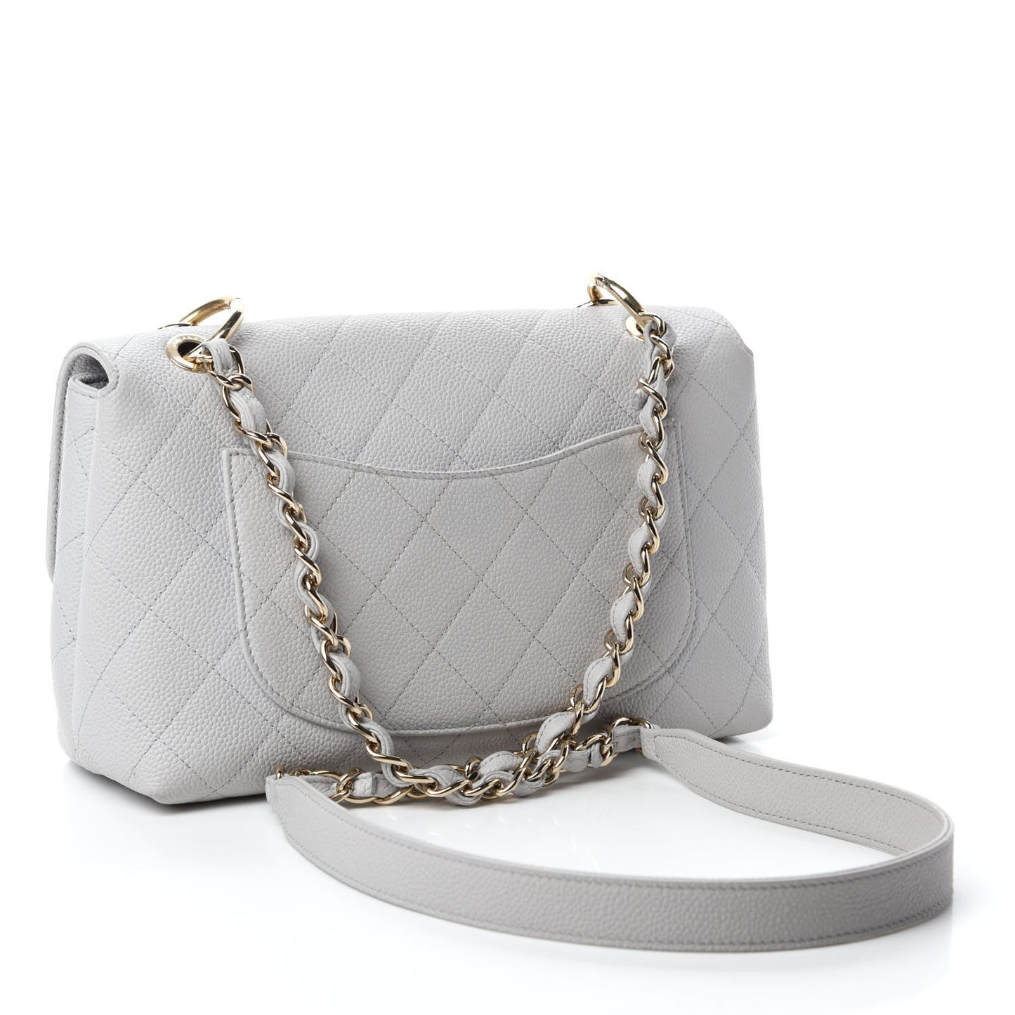 Caviar Quilted City Walk Flap Light Grey