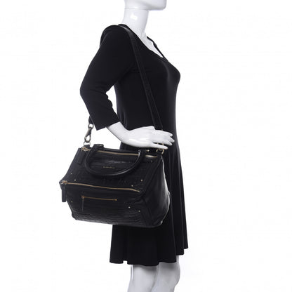 Givenchy Calfskin Crocodile Embossed Medium Pandora Black 2 of 10
