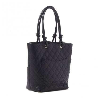 Chanel Calfskin Quilted Medium Cambon Tote Black White 3 of 12