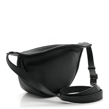 The Row Grained Calfskin Small Slouchy Banana Bag Black 3 of 10