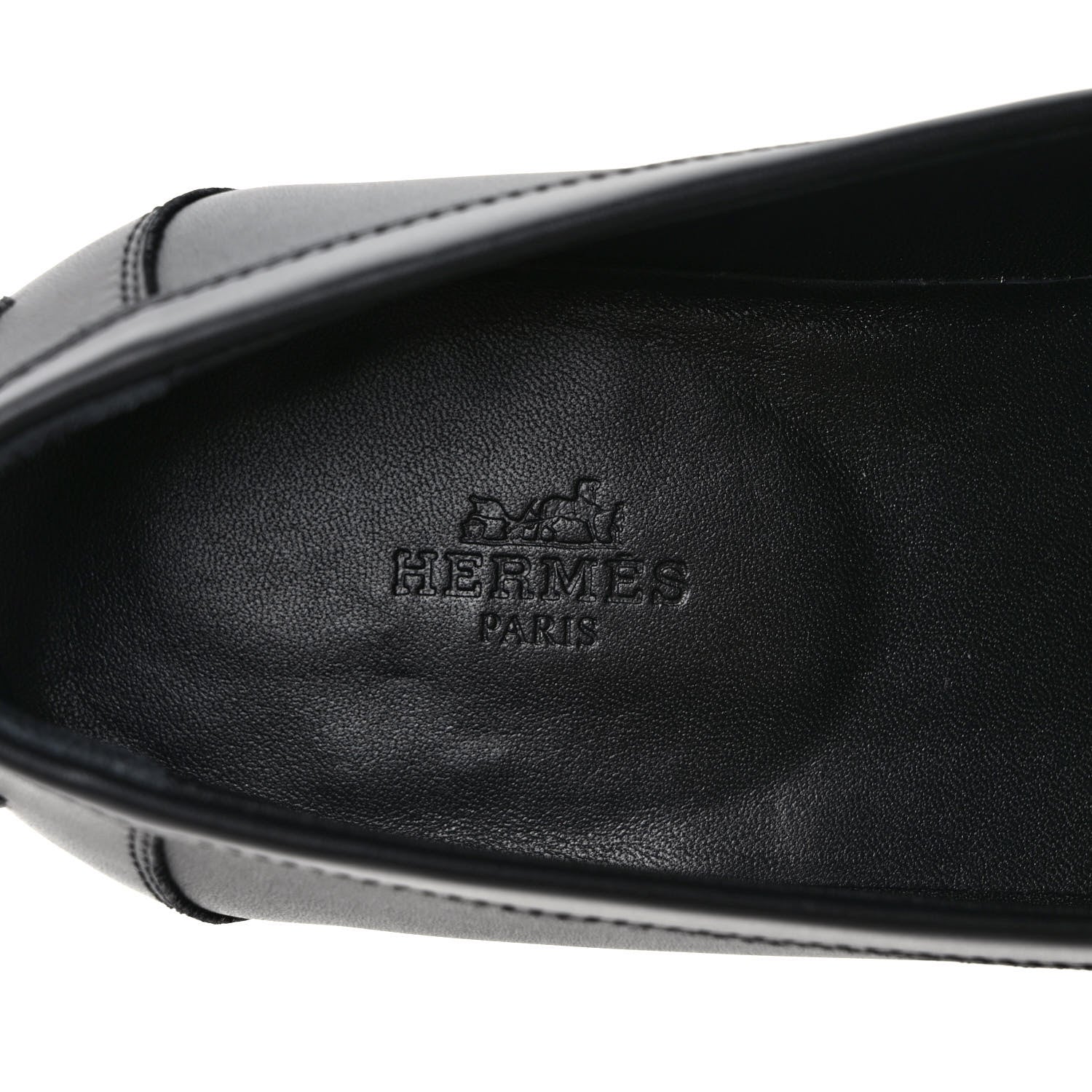 Hermes Calfskin Womens Destin Loafers 39 Black 7 of 9
