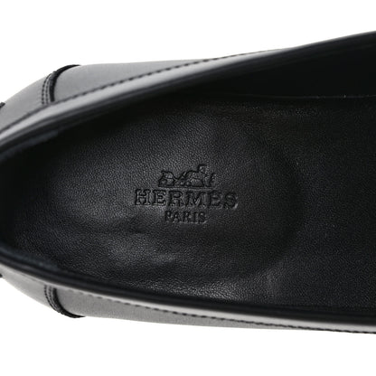 Hermes Calfskin Womens Destin Loafers 39 Black 7 of 9