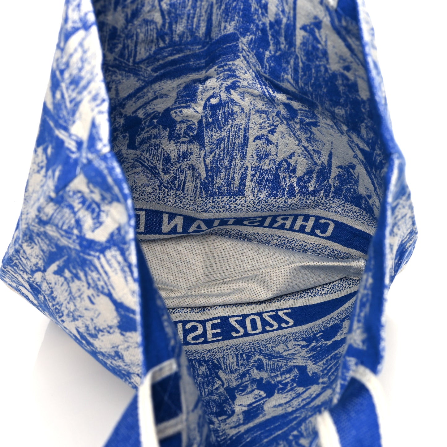 Canvas Print Cruise Tote Ivory Blue