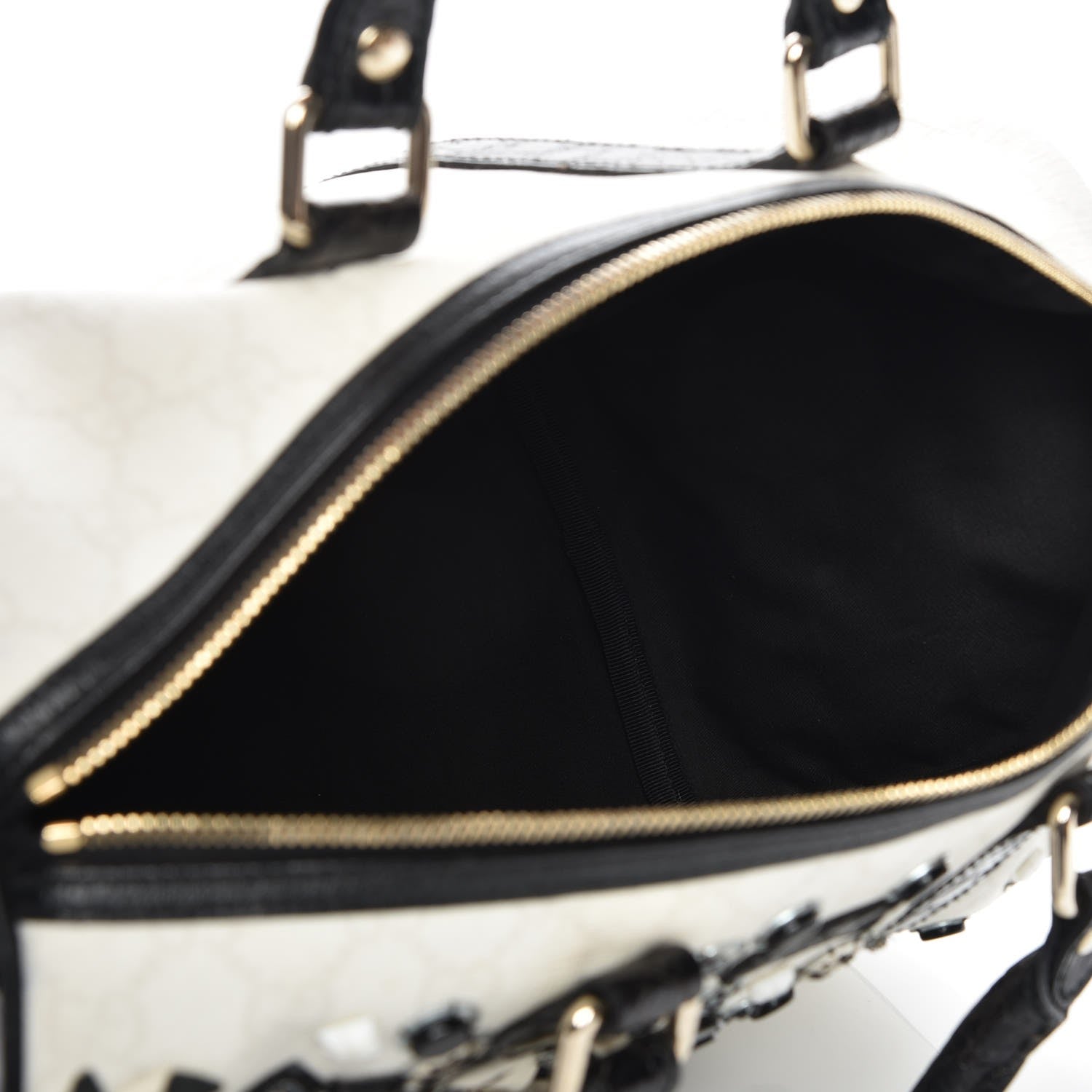 Gucci GG Plus Monogram Embellished Medium Joy Boston White Black 5 of 13