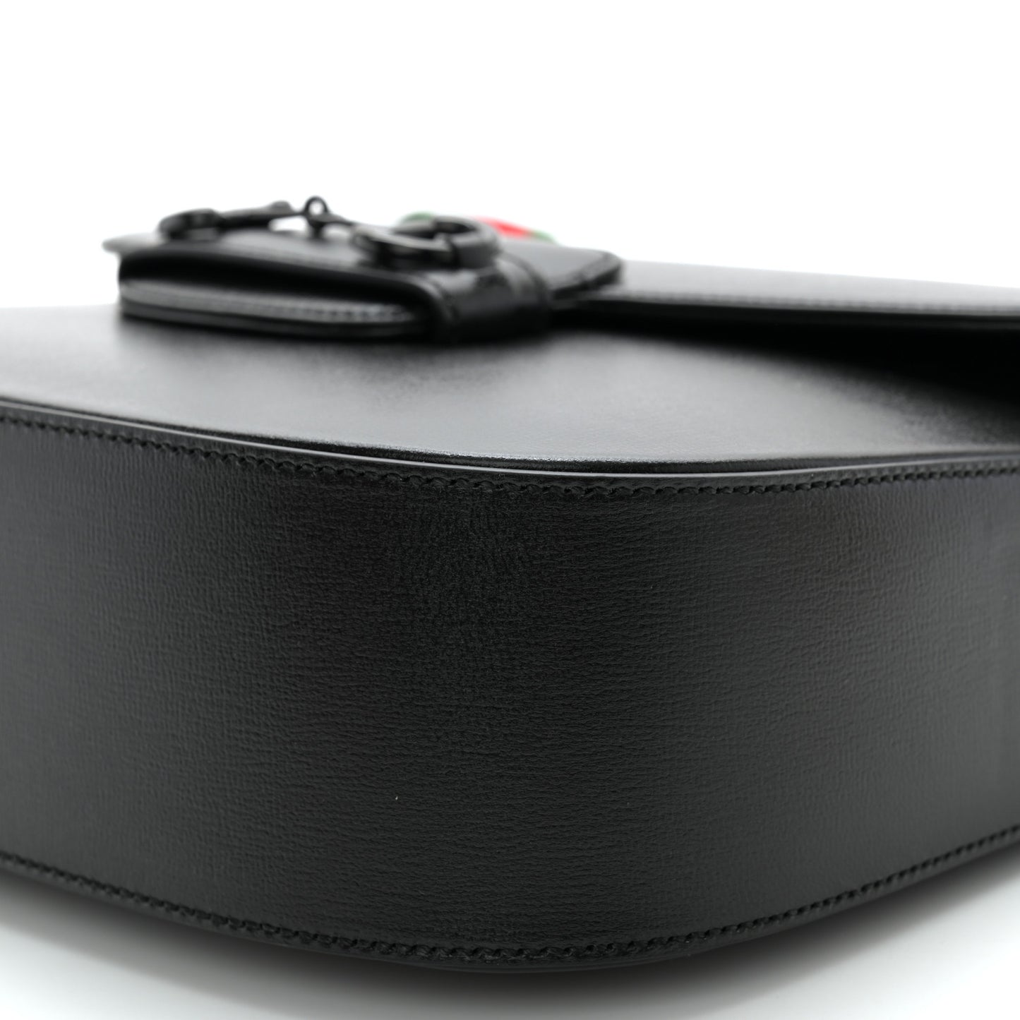 Azalea Calfskin Web Monochrome Medium Horsebit 1955 Shoulder Bag Black