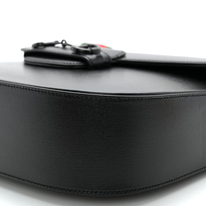 Gucci Azalea Calfskin Web Monochrome Medium Horsebit 1955 Shoulder Bag Black 9 of 9