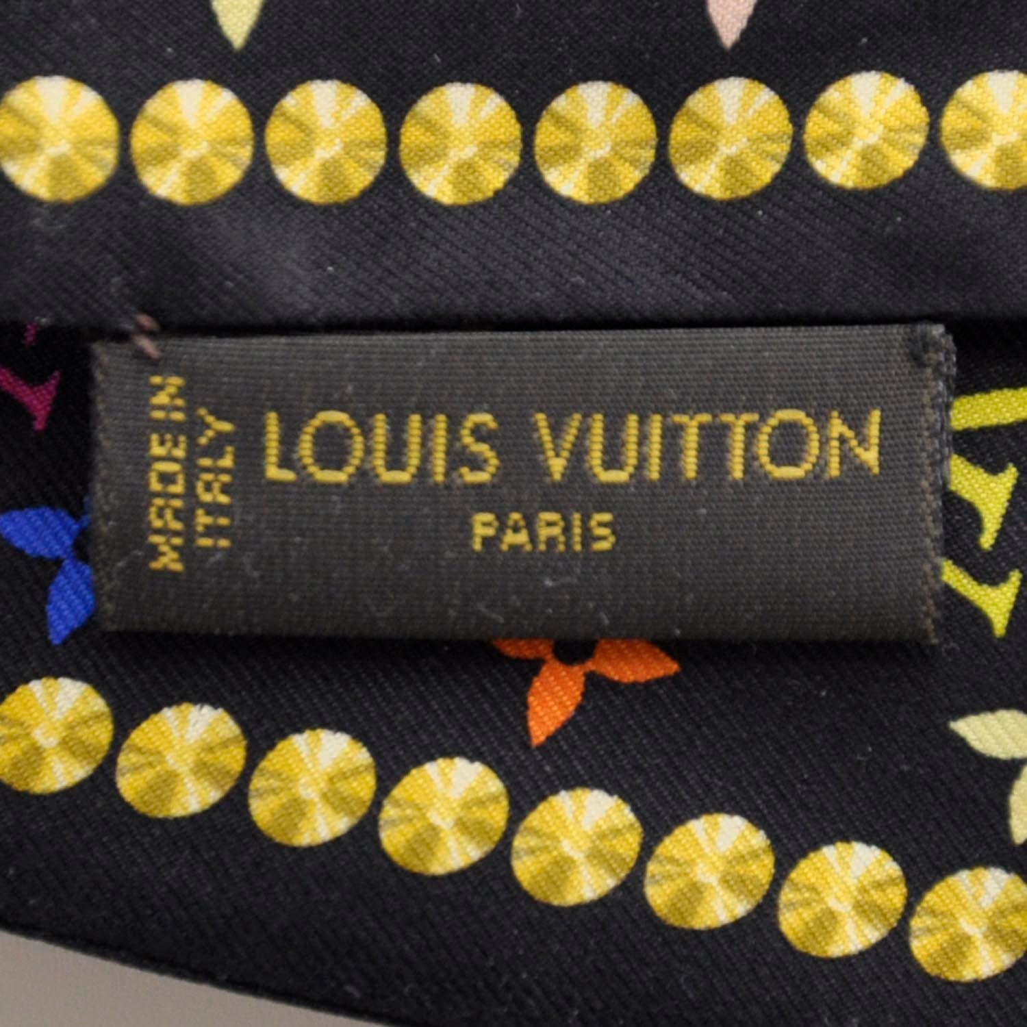 Louis Vuitton Silk Monogram Multicolor Bijou Bandeau Black 3 of 4
