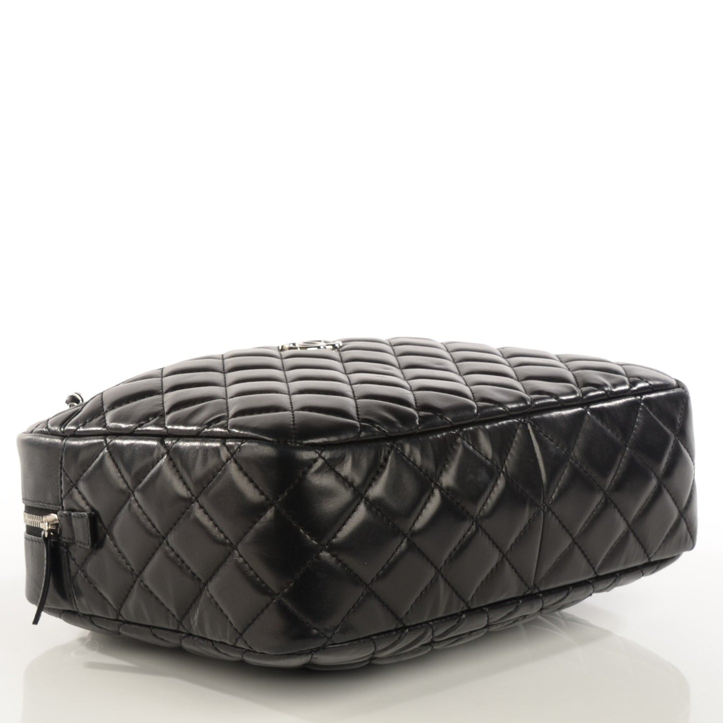 Lambskin Quilted Large Camera Case Black