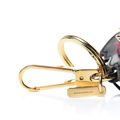Burberry Calfskin Cashmere Studded Mabel Fish Bag Charm Bordeaux Multicolor 4 of 4