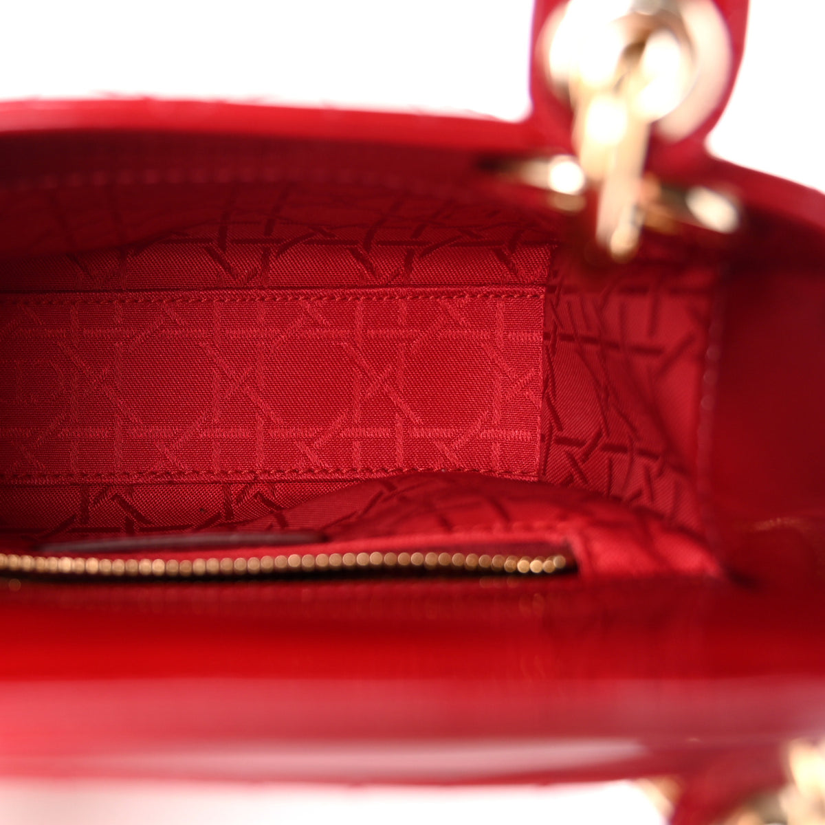 Christian Dior Patent Cannage Mini Lady Dior Red 5 of 10