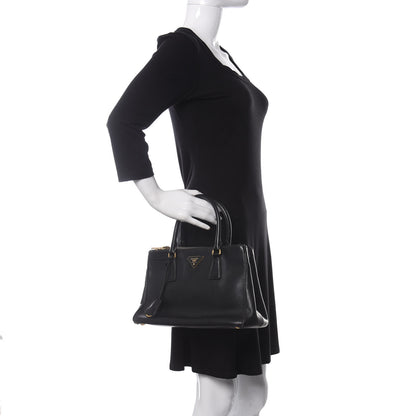 Prada Saffiano Small Galleria Double Zip Tote Black 2 of 11