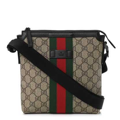 Gucci GG Supreme Monogram Web Messenger Bag Black 1 of 9
