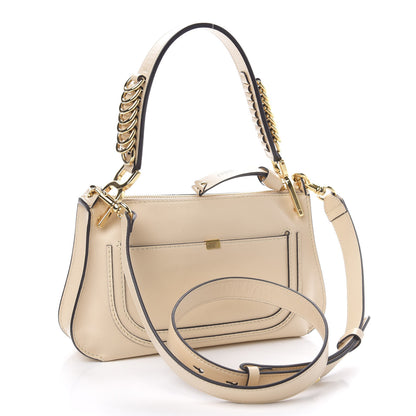 Chloe Shiny Calfskin Small Marcie Saddle Shoulder Bag Cream 3 of 9