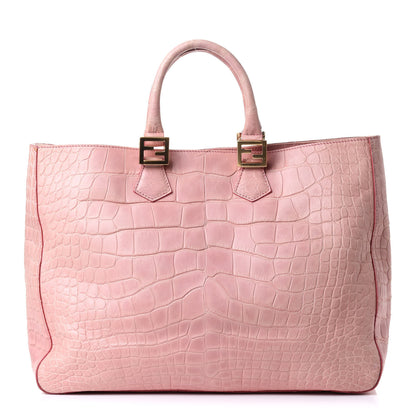 Fendi Alligator Large Twins Tote Pink 1 of 18