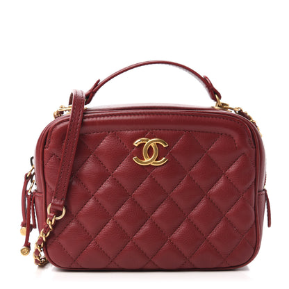 Chanel Calfskin Quilted CC Small Vanity Case Dark Red 1 of 10