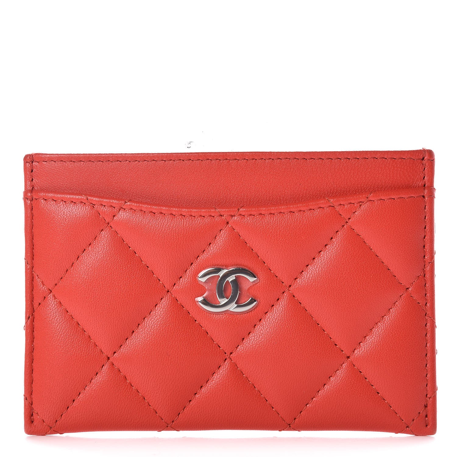 Chanel Lambskin Quilted Card Holder Red 1 of 8