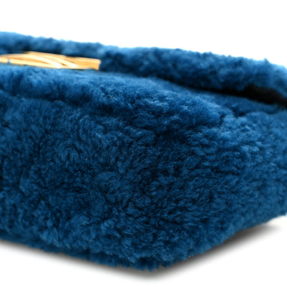 Fendi Shearling Nappa Mini Be Baguette Shoulder Bag Blue Black 11 of 12