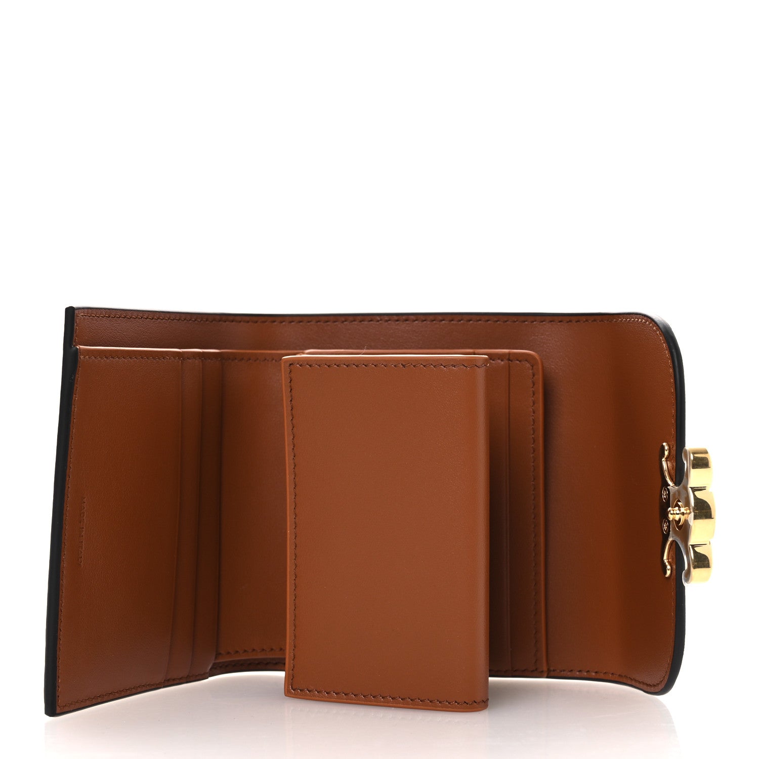 Celine Shiny Smooth Lambskin Small Triomphe Wallet Tan 5 of 9