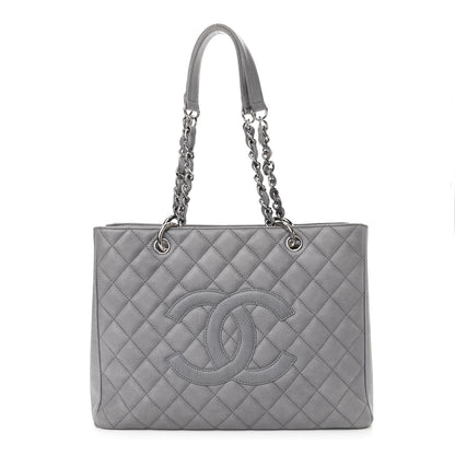 Chanel Caviar Quilted Grand Shopping Tote GST Light Grey 1 of 12