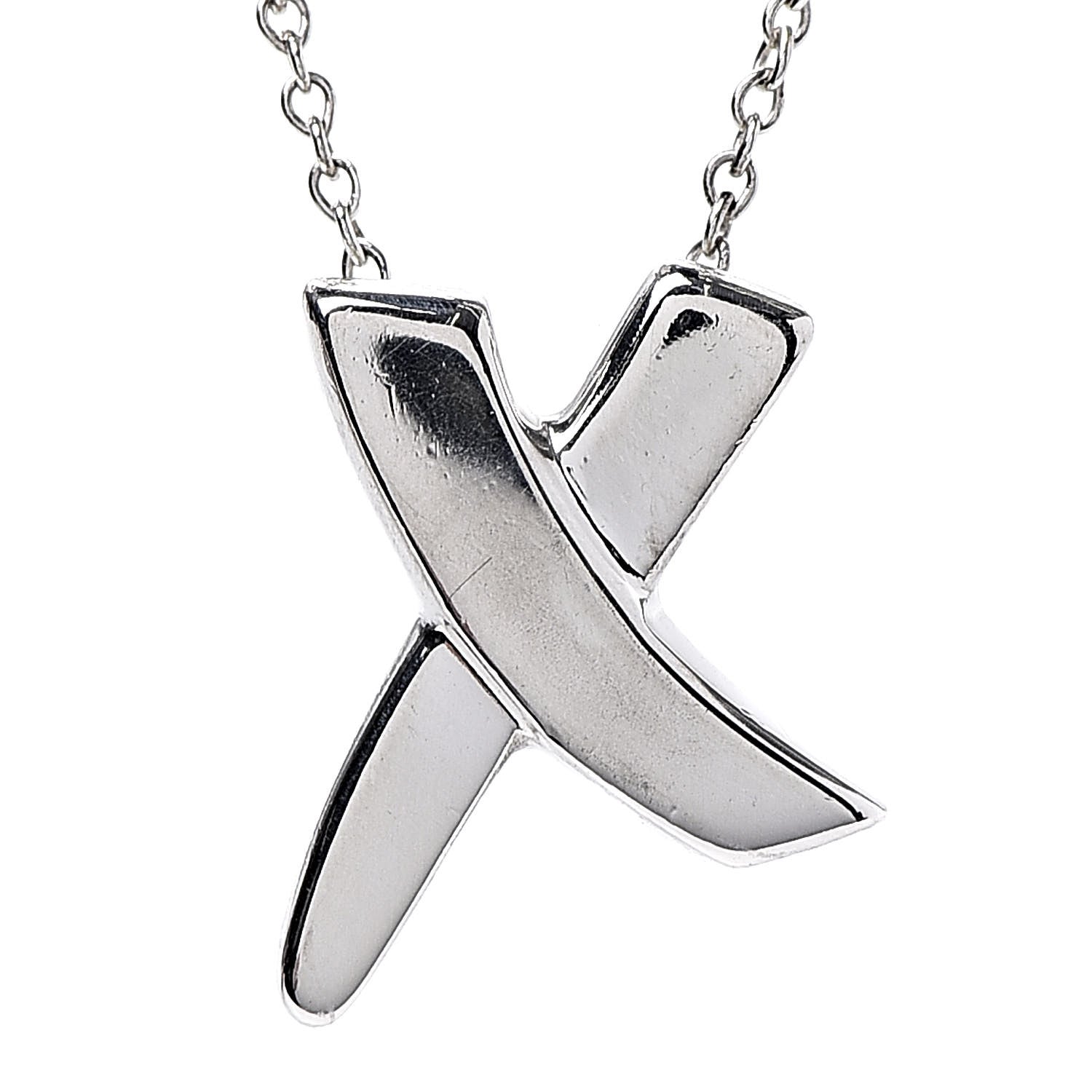 Tiffany Sterling Silver Paloma Picasso Graffiti X Pendant Necklace 6 of 7