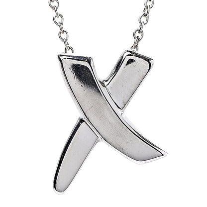 Tiffany Sterling Silver Paloma Picasso Graffiti X Pendant Necklace 6 of 7