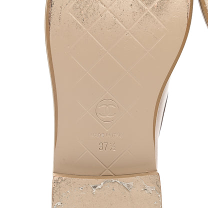 Chanel Lambskin Quilted CC Turnlock Loafers 37.5 Beige 6 of 9