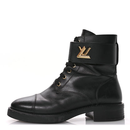 Louis Vuitton Calfskin Wonderland Ranger Boots 38.5 Black 1 of 10