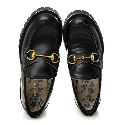 Gucci Cordovan Lux Womens Harald Horsebit 25mm Platform Loafers 37.5 Black 5 of 9