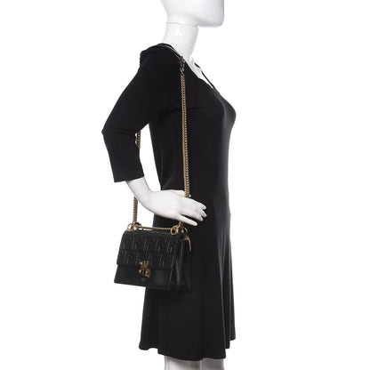 Fendi Vitello Liberty FF 1974 Embossed Small Kan I Shoulder Bag Black 2 of 11