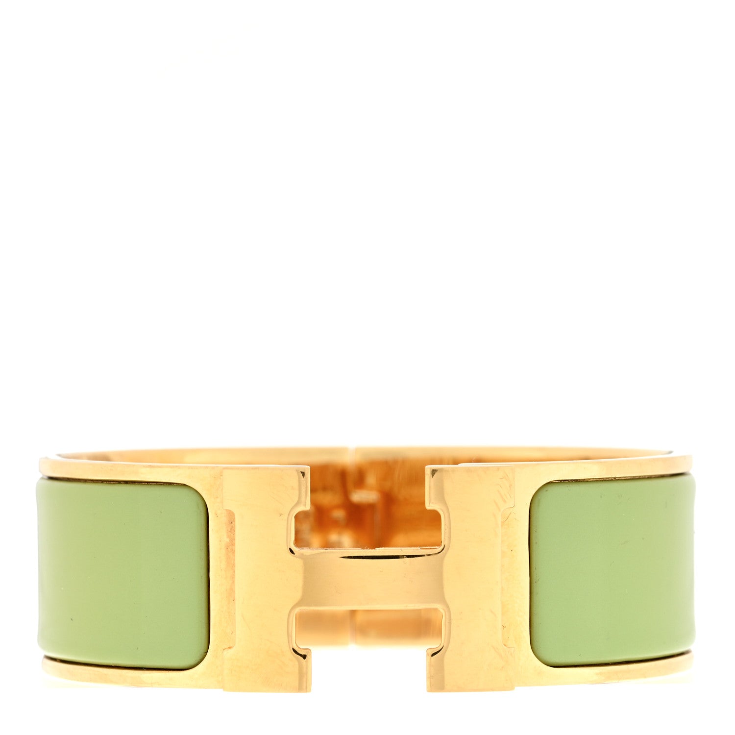 Hermes Enamel Wide Clic Clac H Bracelet PM Vert Praire 1 of 3