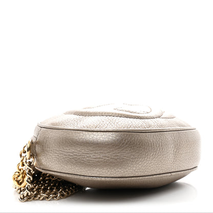 Gucci Metallic Pebbled Calfskin Mini Soho Chain Bag Golden Beige 4 of 10