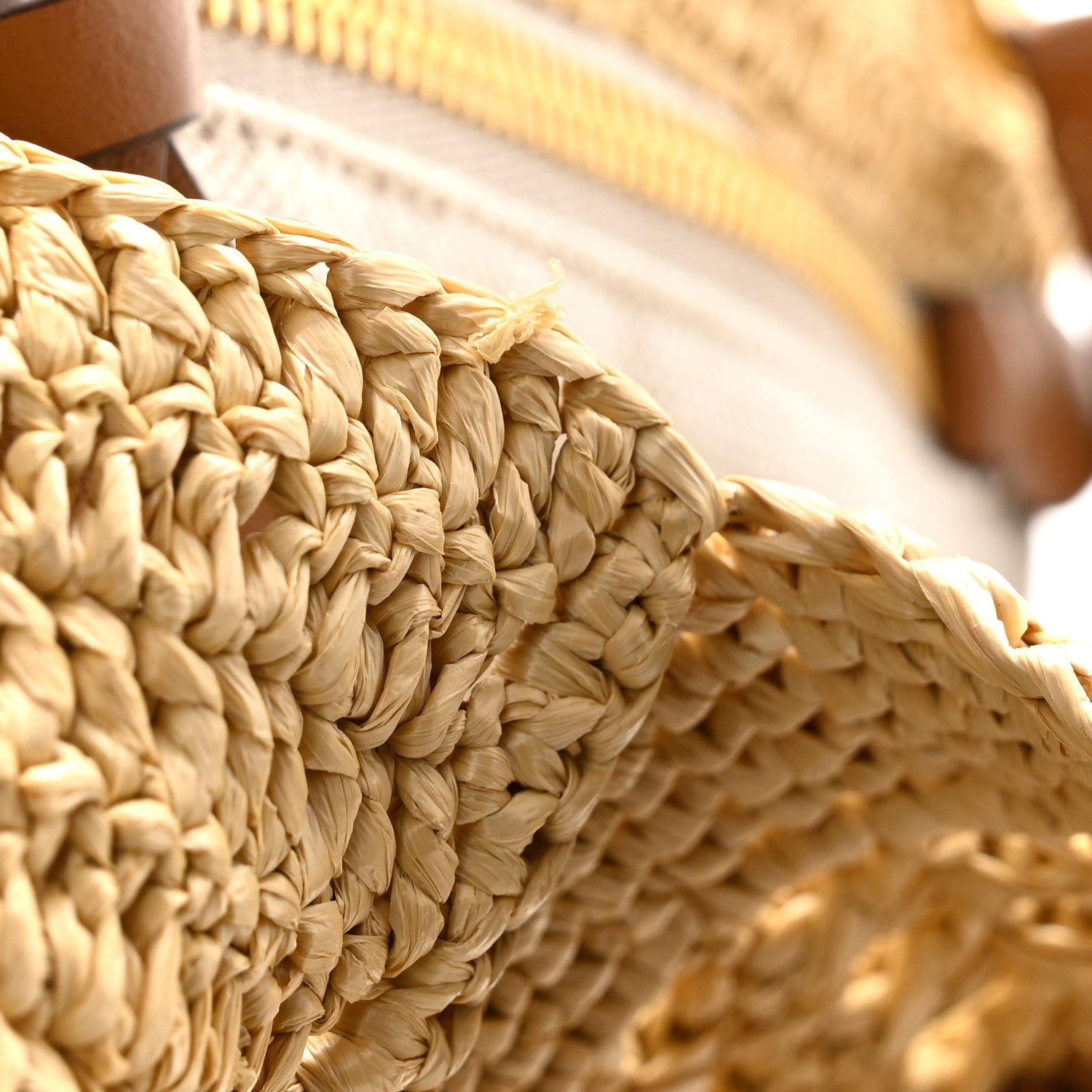 Miu Miu Raffia Crochet Woven Tote Bag Beige 11 of 11