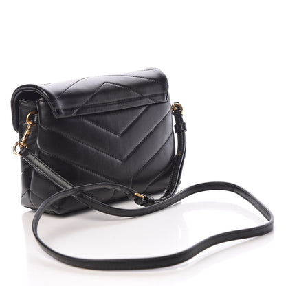 Saint Laurent Calfskin Y Quilted Monogram Toy Loulou Crossbody Bag Black 3 of 10