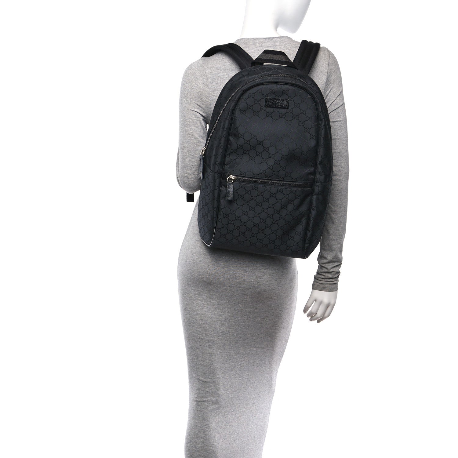 Gucci Nylon Monogram Slim Backpack Black 2 of 10