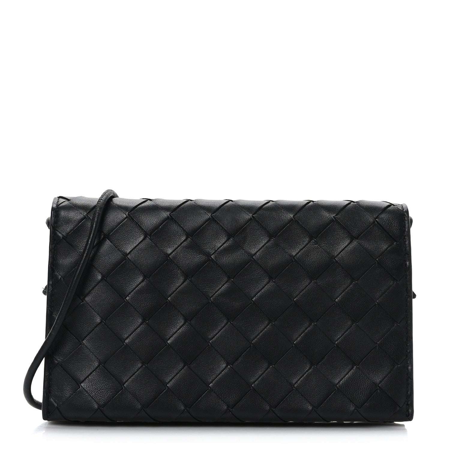 Bottega Veneta Nappa Intrecciato Wallet On Strap Black 1 of 9