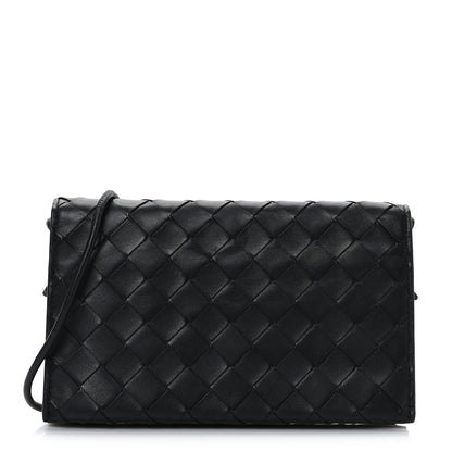 Bottega Veneta Nappa Intrecciato Wallet On Strap Black 1 of 9