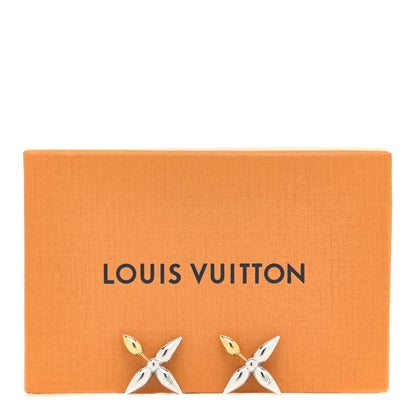 Louis Vuitton Metal Louisette Earrings Silver Gold 6 of 6