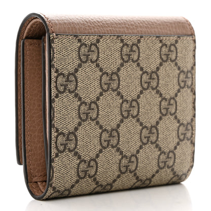 Gucci Dollar Calfskin GG Supreme Monogram Medium GG Marmont Card Case Porcelain Rose Beige Ebony 3 of 6