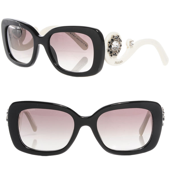 Prada Crystal Absolute Square Baroque Sunglasses White 91407