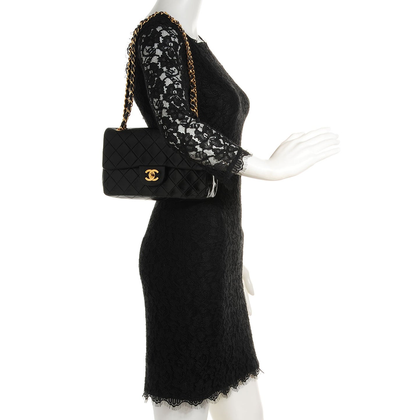 Lambskin Quilted Small Double Flap Black